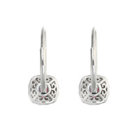 1.05 Ct.Tw. Ruby Natural Diamond Pave Earrings, 18K White Gold Image