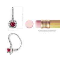 1.05 Ct.Tw. Ruby Natural Diamond Pave Earrings, 18K White Gold Image