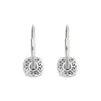 0.90&nbsp;Ct.Tw.Total Carat Weight Blue Sapphire and Natural Diamond Pave Earrings, 18K White Gold Image