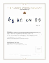 3.19 Ct.Tw. Blue Sapphire and Natural Diamond Antique Style Earrings, 18K White Gold Appraisal