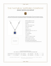 0.61 Ct. Blue Sapphire and Natural Diamond Pave Pendant, 18K White Gold Scan Report