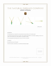 0.76 Ct. Emerald Pendant, 18K Yellow Gold Appraisal