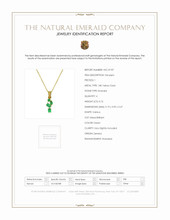 0.76 Ct. Emerald Pendant, 18K Yellow Gold Scan Report