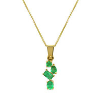 0.76 Ct. Emerald Pendant, 18K Yellow Gold Video