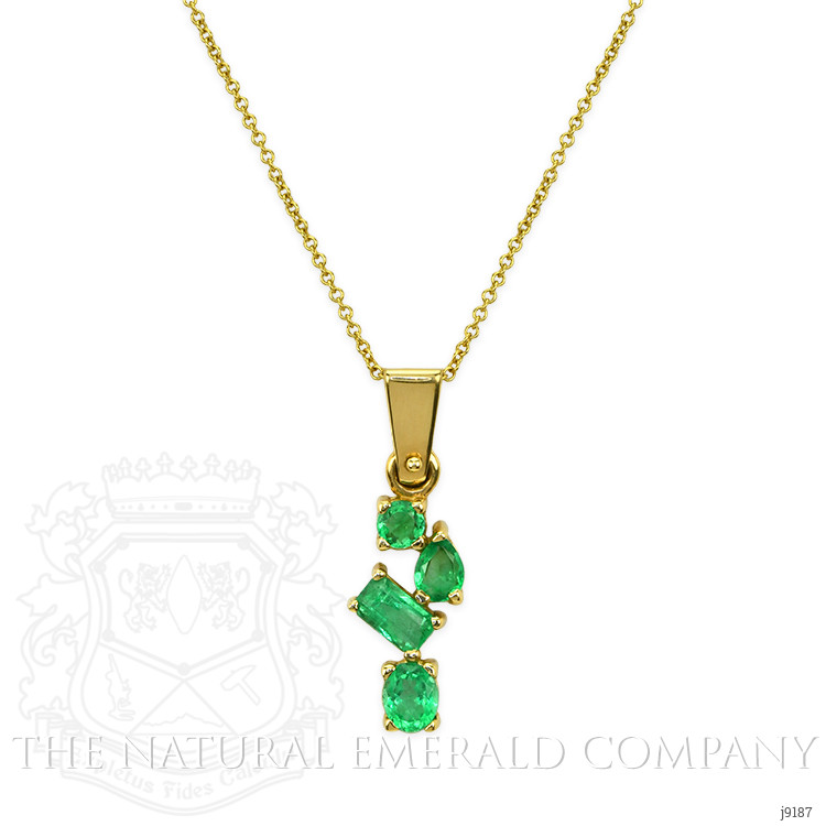 0.76 Ct. Emerald Pendant, 18K Yellow Gold