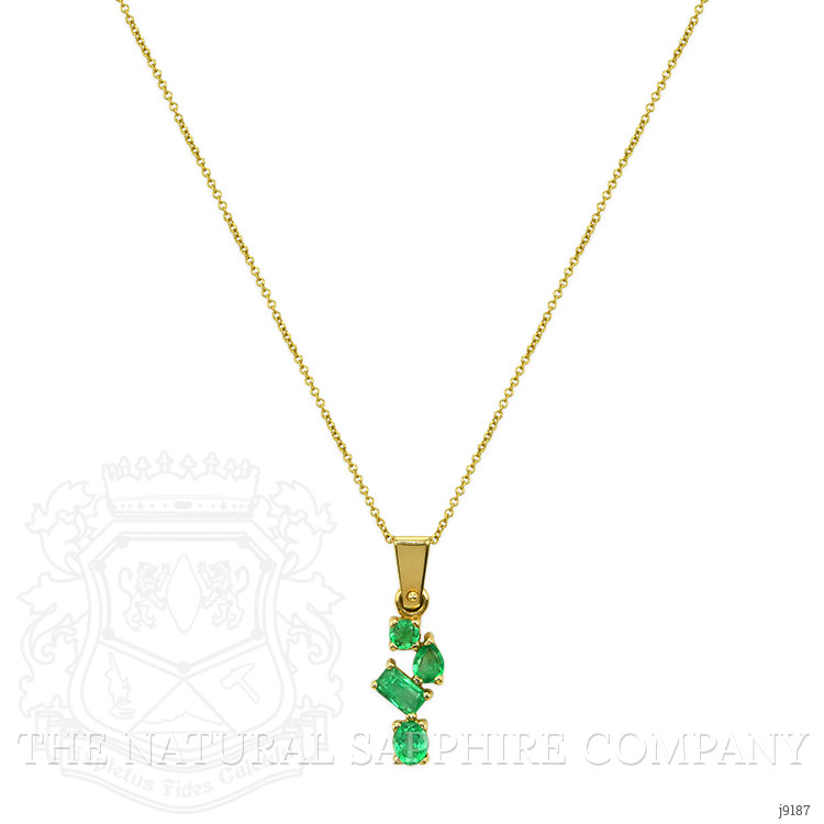 0.76 Ct. Emerald Pendant, 18K Yellow Gold
