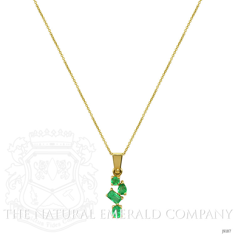 0.76 Ct. Emerald Pendant, 18K Yellow Gold