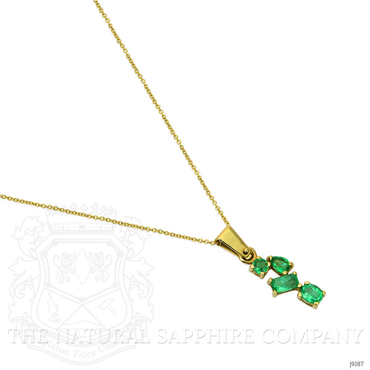 0.76 Ct. Emerald Pendant, 18K Yellow Gold