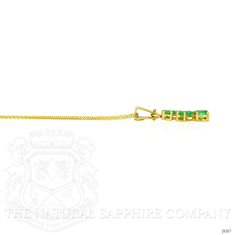 0.76 Ct. Emerald Pendant, 18K Yellow Gold