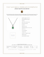 0.32 Ct. Emerald and Diamond Pendant - 18K White Gold Scan Report