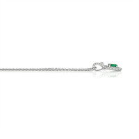 0.32 Ct. Emerald and Diamond Pendant - 18K White Gold Image