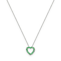 0.13 Ct. Emerald Pave Pendant, 18K White Gold Image
