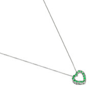 0.13 Ct. Emerald Pave Pendant, 18K White Gold Image