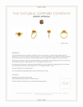 2.20 Ct. Orange Sapphire and Natural Diamond Pave Ring, 14K Yellow Gold Appraisal