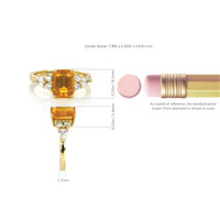 2.20 Ct. Orange Sapphire and Natural Diamond Pave Ring, 14K Yellow Gold Image