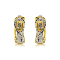 0.90 Ct.Tw. Natural Diamond Antique Style Earrings, 18K White & Yellow Image