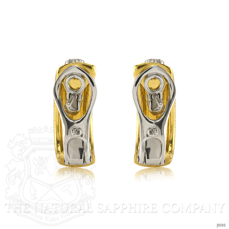 0.90 Ct.Tw. Natural Diamond Antique Style Earrings, 18K White & Yellow