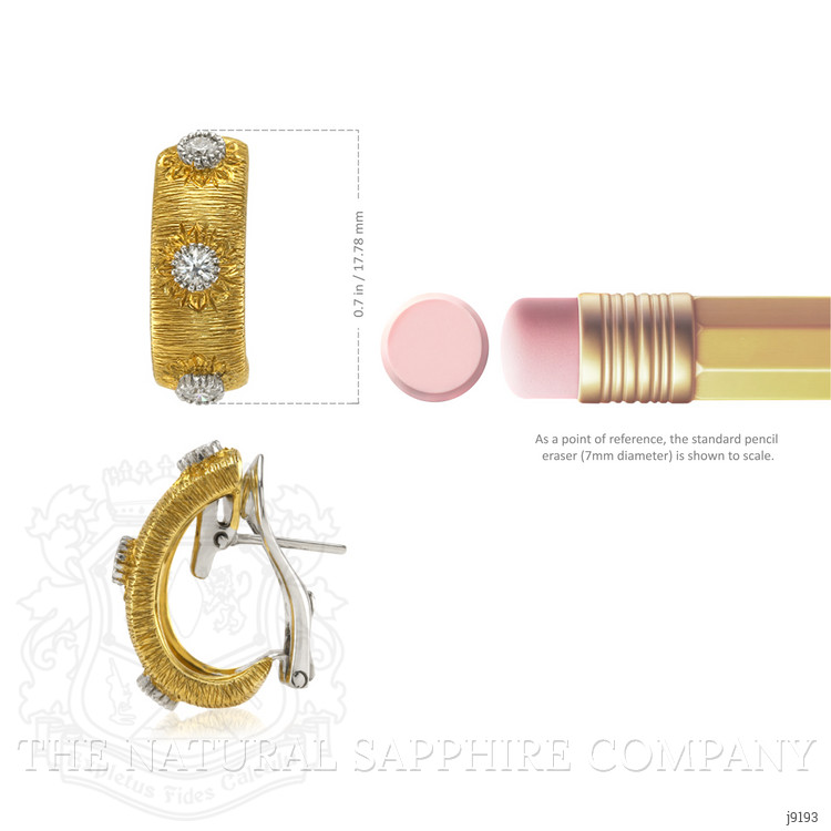 0.90 Ct.Tw. Natural Diamond Antique Style Earrings, 18K White & Yellow