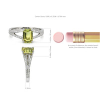 2.29 Ct. Yellowish Green Sapphire and Natural Diamond Pave Ring, Platinum 950 Image