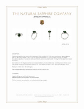 2.56 Ct. Green Sapphire and Natural Diamond Floral Ring, 18K White Gold Appraisal