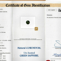 2.56 Ct. Green Sapphire and Natural Diamond Floral Ring, 18K White Gold Scan Report