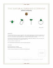 1.88 Ct. Emerald Natural Diamond Pave Ring, Platinum 950 Appraisal