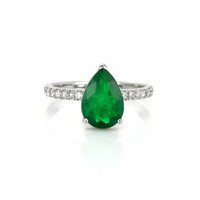 1.88 Ct. Emerald Natural Diamond Pave Ring, Platinum 950 Video
