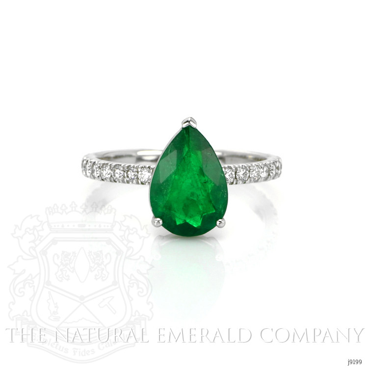 1.88 Ct. Emerald Natural Diamond Pave Ring, Platinum 950