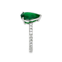 1.88 Ct. Emerald Natural Diamond Pave Ring, Platinum 950 Image