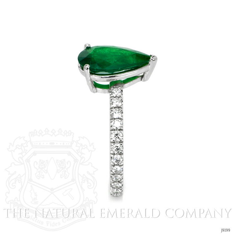 1.88 Ct. Emerald Natural Diamond Pave Ring, Platinum 950