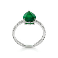 1.88 Ct. Emerald Natural Diamond Pave Ring, Platinum 950 Image