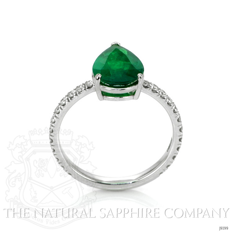 1.88 Ct. Emerald Natural Diamond Pave Ring, Platinum 950