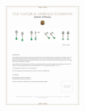 1.30 Ct.Tw. Emerald Natural Diamond Pave Earrings, 14K White Gold Appraisal