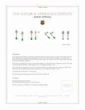 1.30 Ct.Tw. Emerald Natural Diamond Pave Earrings, 14K White Gold Appraisal