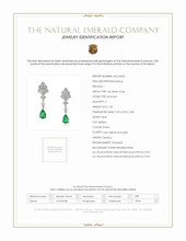 1.30 Ct.Tw. Emerald Natural Diamond Pave Earrings, 14K White Gold Scan Report