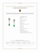 1.30 Ct.Tw.Total Carat Weight Emerald and Natural Diamond Pave Earrings, 14K White Gold Scan Report