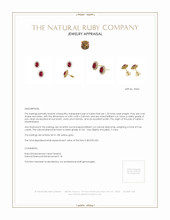 1.25 Ct.Tw. Ruby Natural Diamond Halo Earrings, 18K Yellow Gold Appraisal