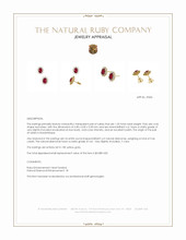 1.25 Ct.Tw.Total Carat Weight Ruby and Natural Diamond Halo Earrings, 18K Yellow Gold Appraisal