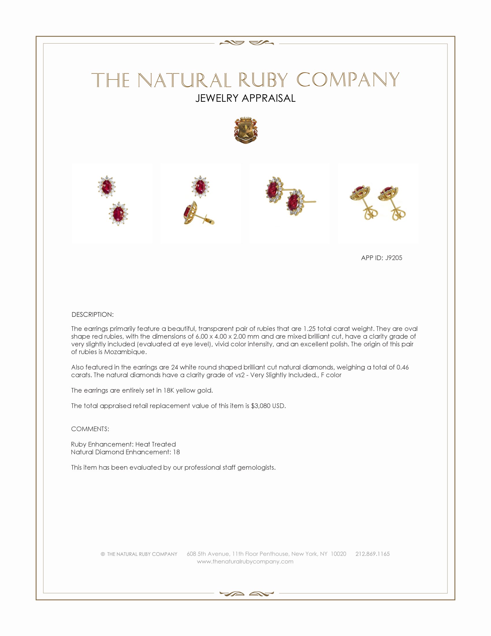 1.25 Ct.Tw. Ruby and Natural Diamond Halo Earrings, 18K Yellow Gold