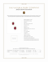 1.25 Ct.Tw. Ruby Natural Diamond Halo Earrings, 18K Yellow Gold Scan Report