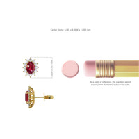1.25 Ct.Tw. Ruby Natural Diamond Halo Earrings, 18K Yellow Gold Image