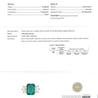 4.73 Ct. Emerald Natural Diamond Three Stone Ring, 18K Yellow Gold Scan Report