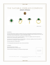 3.28 Ct. Emerald Natural Diamond Pave Ring, 14K Yellow Gold Appraisal
