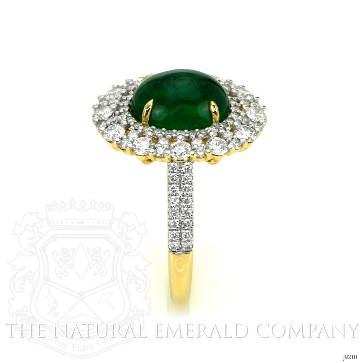 3.28 Ct. Emerald Natural Diamond Pave Ring, 14K Yellow Gold