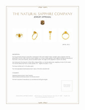 0.98 Ct. Orangish Yellow Sapphire and Natural Diamond Three Stone Ring, 14K Yellow Gold Appraisal