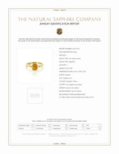 0.98 Ct. Orangish Yellow Sapphire and Natural Diamond Three Stone Ring, 14K Yellow Gold Scan Report