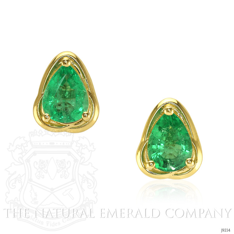2.27 Ct.Tw. Emerald Studs Earrings, 18K Yellow Gold