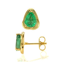 2.27 Ct.Tw. Emerald Studs Earrings, 18K Yellow Gold Image