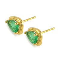 2.27 Ct.Tw. Emerald Studs Earrings, 18K Yellow Gold Image