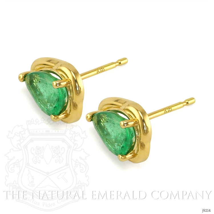 2.27 Ct.Tw. Emerald Studs Earrings, 18K Yellow Gold